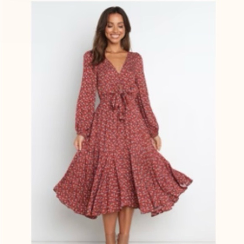 Petal & Pup Dione Burgundy Dress